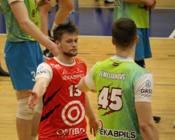 Čempionāta fināls 1.spēle- Jēkabpils Lūši vs RTU Robežsardze Jūrmala 3-0 (25-22;25-20;26-24)